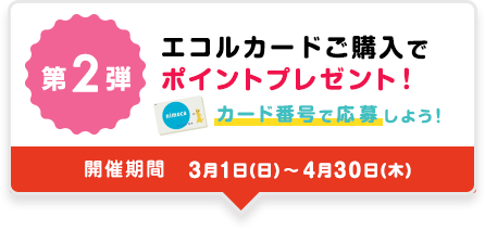 エコルカードご購入でポイントプレゼント